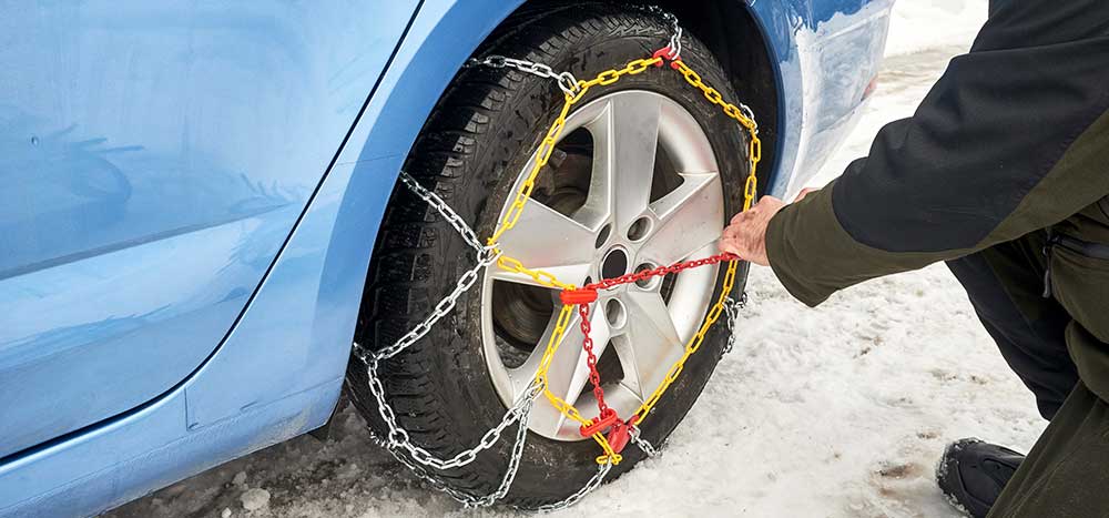 Montering av Biltemas snökedjor